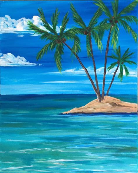 Deserted Island Seascape Paintings Easy Landscape Paintings Easy
