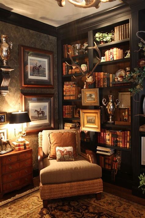 Stop thinking about it and get some decorating tips for men that will keep you in the game. Manly and cozy library Looks so warm and cosy! I so could ...