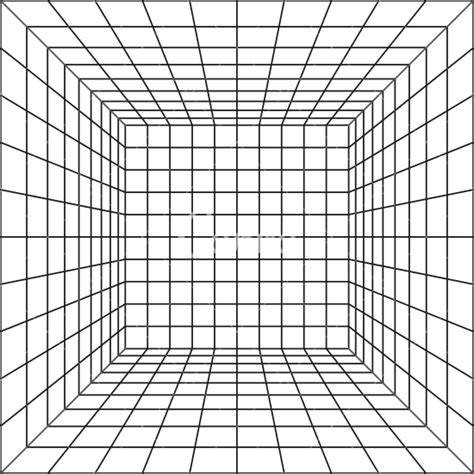 Wireframe Perspective Grid Room 素材 Canva可画