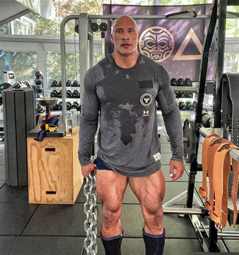 Dwayne Johnson Shows Off His Insanely Ripped Quads While Training For