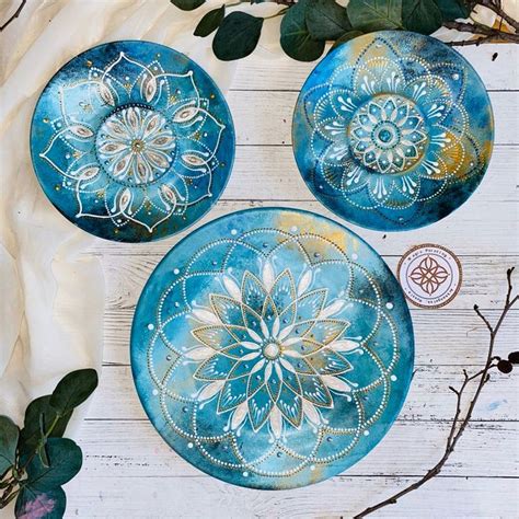 Mandala Decorative Plate Set For Hanging Artwork Decor For Wall