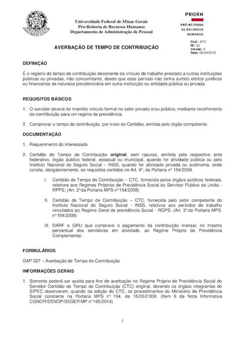 Pdf Atc Averbação De Tempo De Contribuição · Serviço Publico” Para