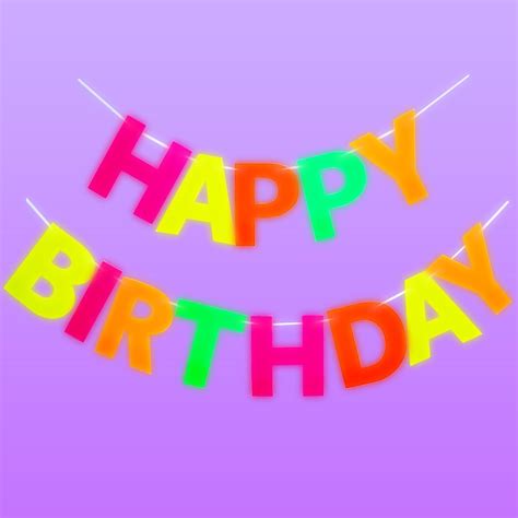 Uv Neon Happy Birthday Bannerglow In The Dark Birthday