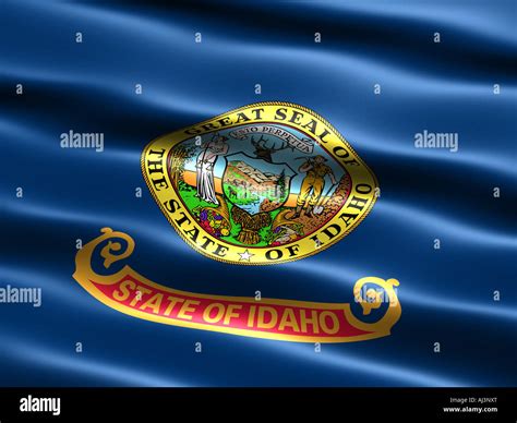 Ilustración Generadas Por Ordenador De La Bandera Del Estado De Idaho