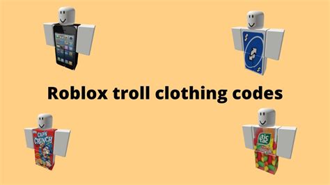 Troll Clothing Codes For Roblox Youtube