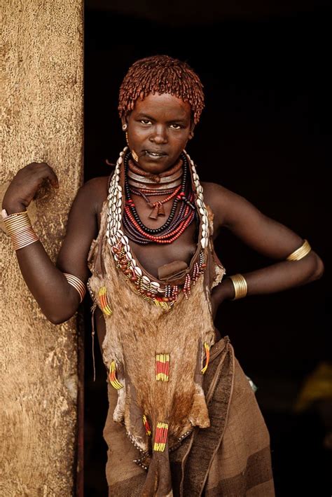Portrait Of Hisoo From Hamar Tribe Turmi Market Omo Valley Ethiopia