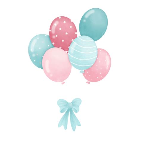 Blue And Pink Balloons With Ribbon Balloons Blue Balloon Pink