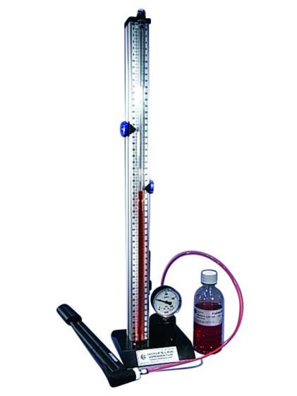 Boyle's apparatus was an example of a manometer, a device used to measure pressure. Boyle's Law Apparatus, high pressure kit, with air pump ...