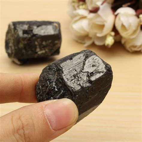 100g Black Natural Rough Tourmaline Quartz Stone Specimen Healing Gem