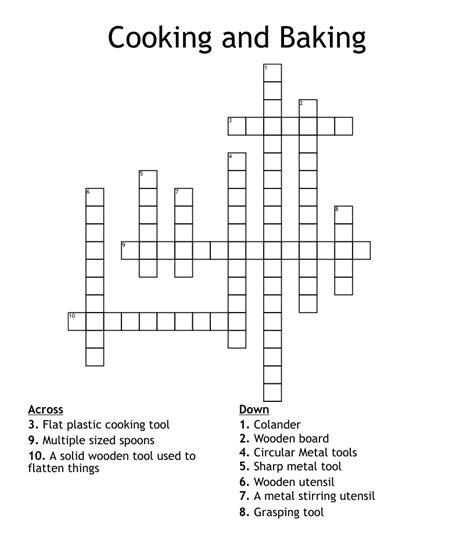 Cooking And Baking Crossword Wordmint