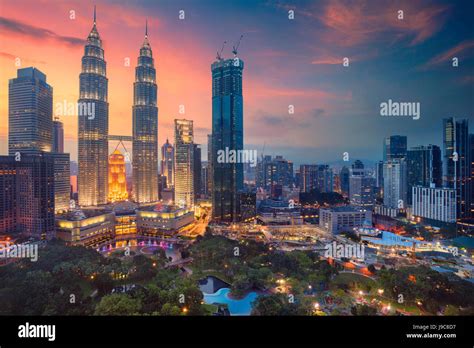 Kuala Lumpur Cityscape Image Of Kuala Lumpur Malaysia During Sunset