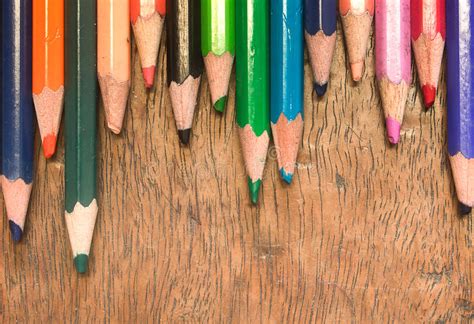 Color Pencils On Wood Stock Image Image Of Doodle Color 55106817