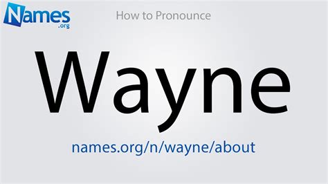 How To Pronounce Wayne Youtube