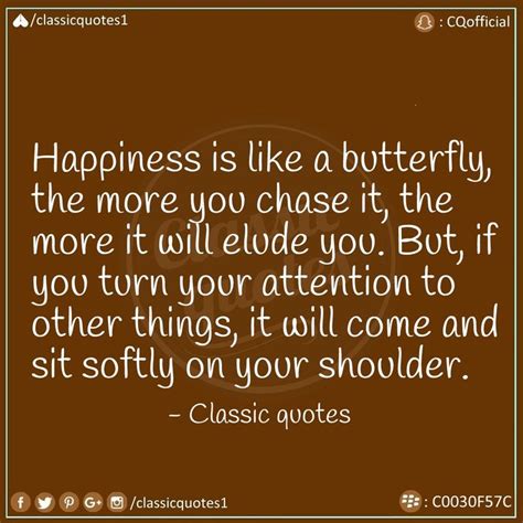 Happiness Is Like A Butterfly The More You Chase It The More It Will