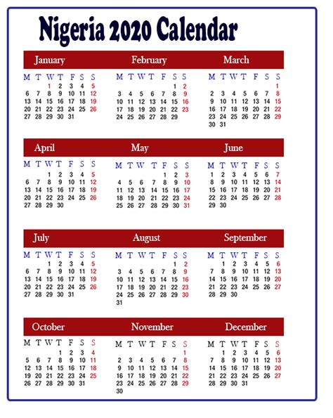 2021 Calendar With Igbo Market Days Calendar Template 2022