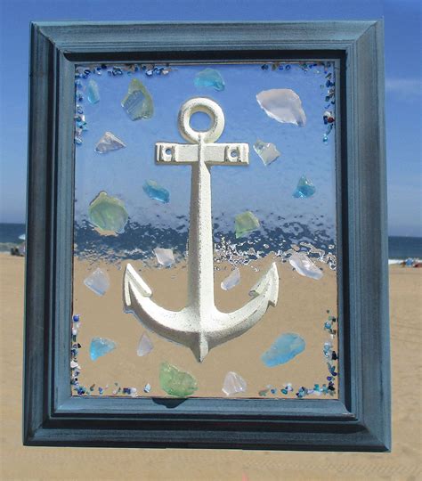 Unique Beach Window Art By Luminosities Hand Painted Cast Iron Anchor