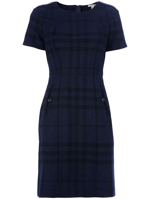 Burberry Brit Check Dress In Blue Navy Lyst