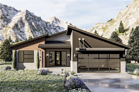 Plan 62815dj Modern Ranch Home Plan With Dynamic Roofline