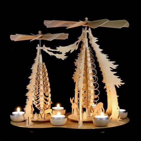 1 tier pyramid two winged wheels deer in the woods 37×35 cm 14 5×14in by taulin