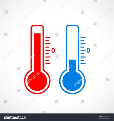Hot Cold Weather Thermometer Icon On Stock Vector Royalty Free
