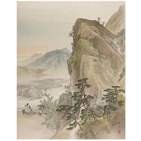 Japanese Fine Art Print Of A Japanese Mountain Landscape From Etsy