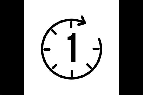 1 Hour Symbol Icon Vector Illustration
