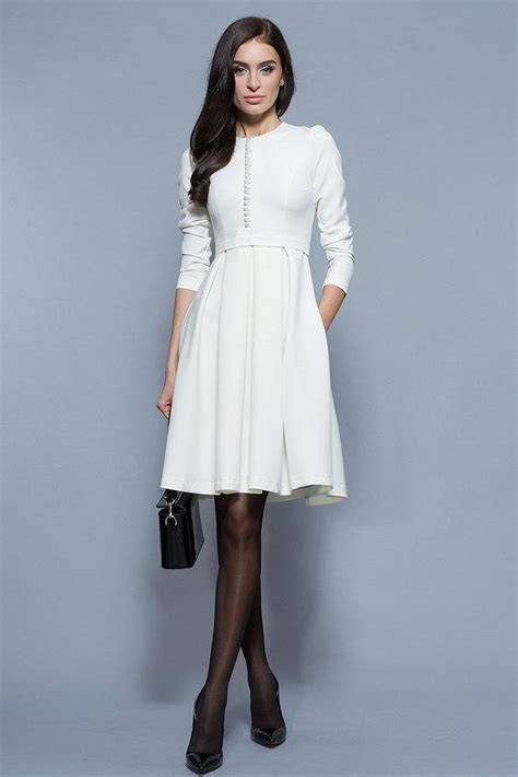 Simple White Dresselegant White Midi Dressformal Pleated Wedding Gown