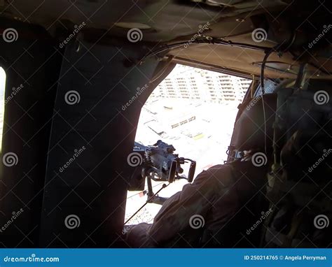 Door Gunner In A Helicopter Stock Image Image Of Asia Gunner 250214765
