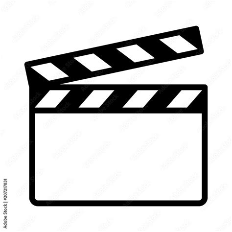 Movie Clapperboard Or Film Clapboard Line Art Vector Icon For Video