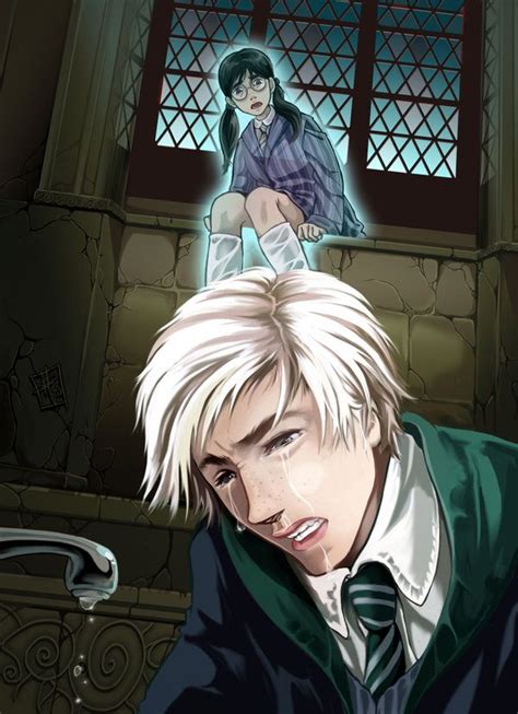 Malfoy And Moaning Myrtle Harry Potter Anime Harry Potter Art Harry