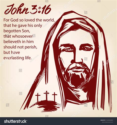Jesus Christ Son God John 316 เวกเตอร์สต็อก ปลอดค่าลิขสิทธิ์