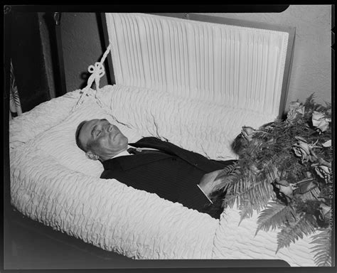 Post Mortem Image Of Man In Casket Wearing Pinstripe Suit 1951 1957 Post Mortem Post Mortem