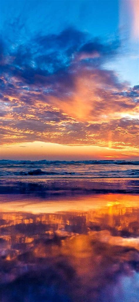 Ocean Sky Sunset Beach Iphone Pro Ma Wallpaper Iphone Wallpaper Sky