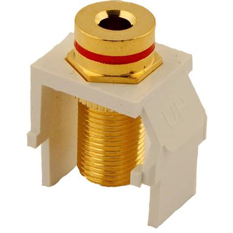 Leviton 40837 Bwr Quickport Banana Jack Adapter Gold Plated With Red