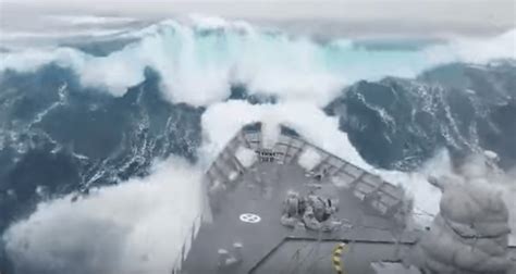 Watch Navy Vessel In Storm Smashing Through Waves In Southern Ocean