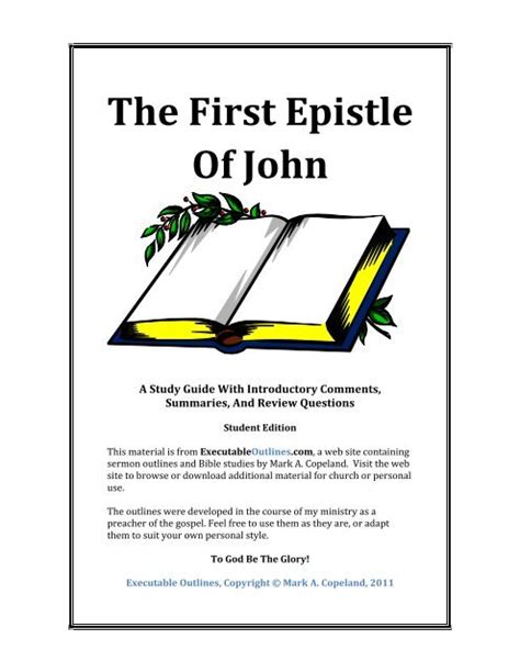 The First Epistle Of John Executable Outlines