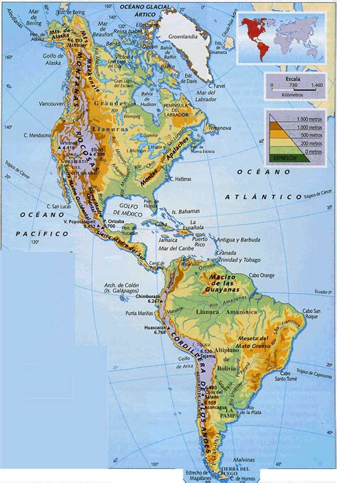 Continente Americano Mapas Del Mundo Actividades De Geografia Mapa