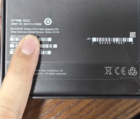 Iphone 15 Pro Max Box Image Showing Graphite Color Label And 2tb
