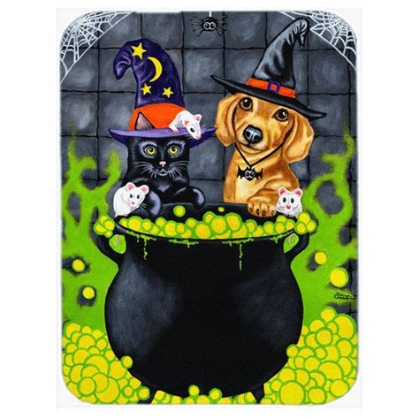 Brewing Up Trouble Halloween Dachshund Mouse Pad Hot Pad Trivet