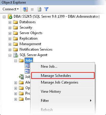 How To Setup And Manage Sql Server Agent Shared Job Schedules