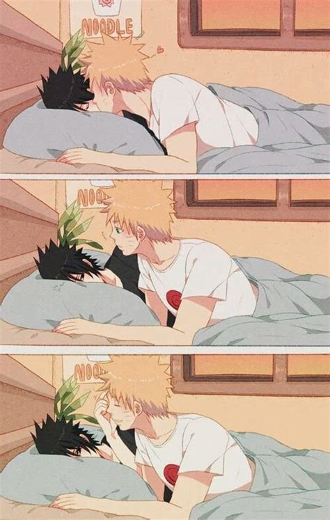 naruto sasuke kiss comic yaoi sleeping bed sasunaru naruto naruto shippuden sasuke