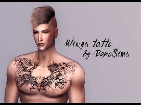 Wings Tattoo By Bexosims At Tsr Sims 4 Updates