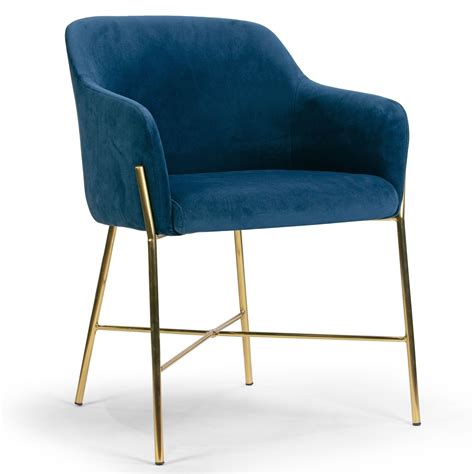 Maybe you would like to learn more about one of these? Silver Orchid Condon Blue Velvet Arm Dining Chair | Velvet ...