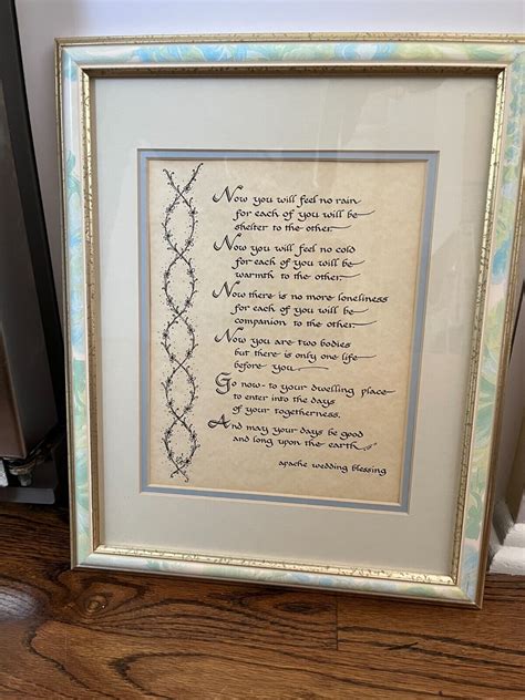 Framed Apache Wedding Blessing Poem T Ebay