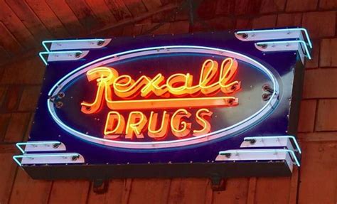 Rexall Drugs Porcelain Neon Sign Neon Signs Vintage Neon Signs Old
