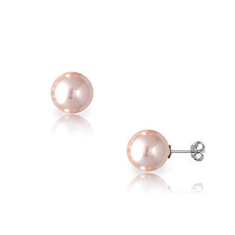 12mm Blush Shell Pearl Stud Earrings Youshare