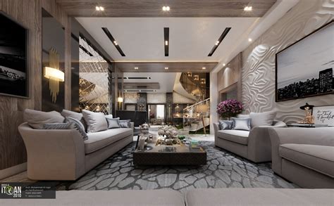 luxury living room + main hall - interior design villa - saudi arabia ...