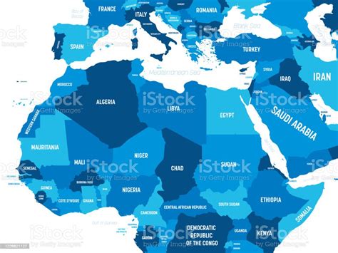 Northern Africa Map Green Hue Colored On Dark Background High Detailed