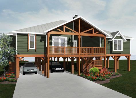 Casual informal and relaxed define coastal house plans. Plan 3481VL: Elevated Living in 2020 | Coastal house plans, House on stilts, Beach house plans