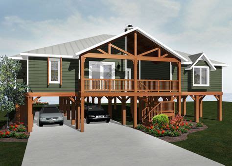 Coastal home plans offers the largest selection of authentic seaside, coastal, beach, lake and vacation style stock house plans online. Plan 3481VL: Elevated Living in 2020 | Coastal house plans ...